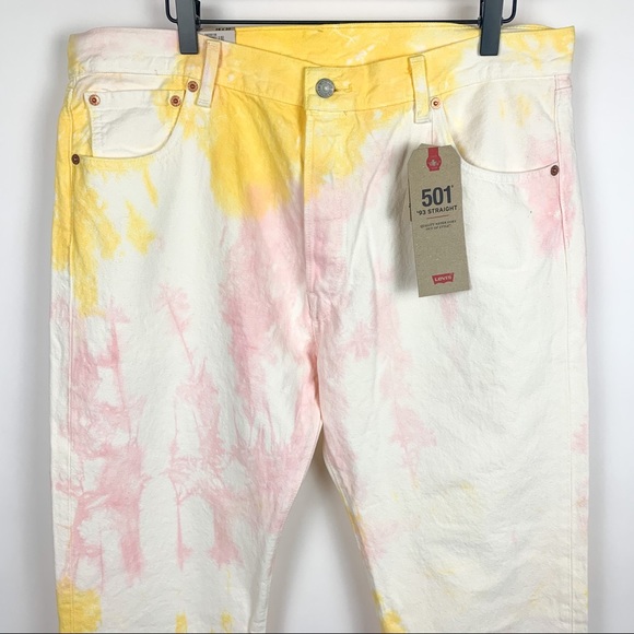NWT Levi’s 501 93 Straight Tie Dye Buttonfly Jeans - Picture 8 of 9